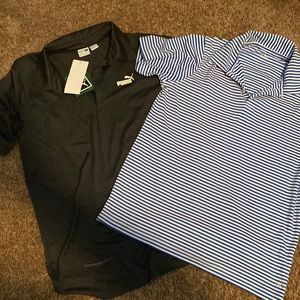 2 boys golf shirts- one with tags, one barely worn